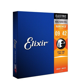  Dây Đàn Guitar Điện Elixir 12002 12052 Nanoweb Cỡ 9 10 Electric Strings 