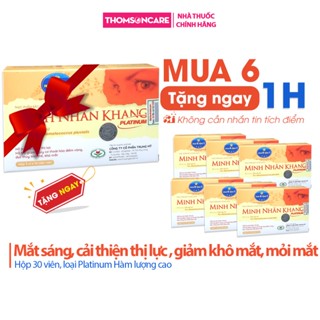 Viên uống bổ mắt Minh Nhãn Khang Platinum - Giúp cải thiện thị lực, giảm khô mắt từ thảo dược thêm Lutein - Hộp 30 viên