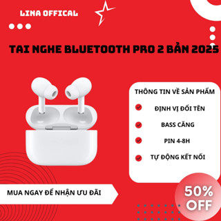 Tai Nghe Bluetooth AIPro02 Bản 2025 Mới Nhất, Tai Nghe Không Dây Full Chức Năng Định Vị Đổi Tên - LINA OFFICAL