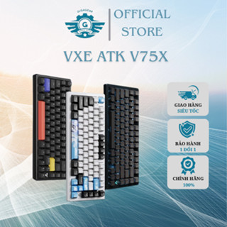  Bàn phím cơ Gaming VXE ATK V75X 3 Mode   Mạch Xuôi  Led RGB Top Nhôm CNC-Bot Nhựa Chip chuyên game 