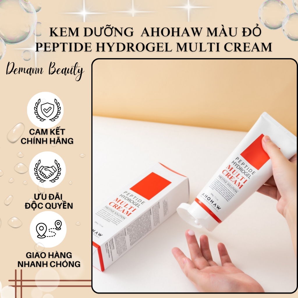 Kem Dưỡng Đa Chức Năng Ahohaw Màu Đỏ Peptide Hydrogel Multi Cream AHOHAW