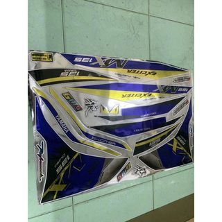 Tem exciter 135 MX xanh vàng crom