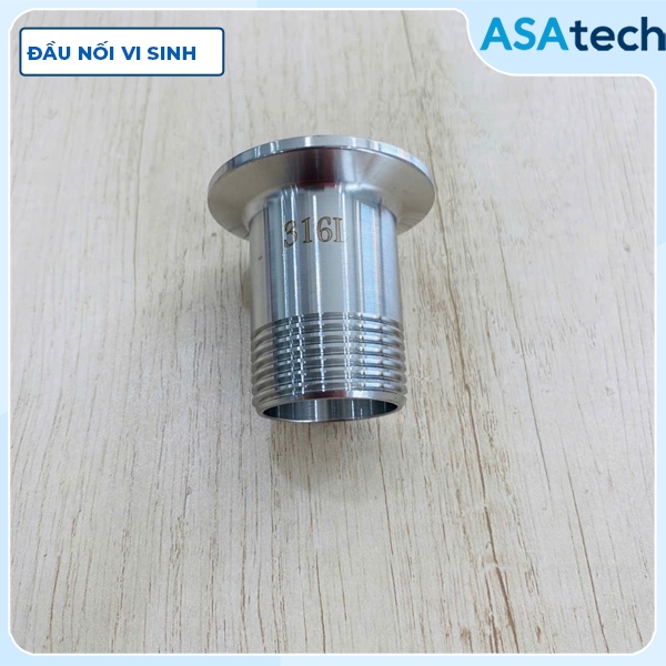 Mặt kẹp clamp ren ngoài inox 304/316L, Ferrule khớp nối nhanh inox, Mặt khớp nối clamp đuôi ren
