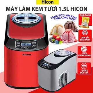 Máy làm kem tươi chính hãng Hicon tự động dung tích lớn 1.5L , Máy làm kem tại nhà máy làm kem tươi cho gia đình mùa hè