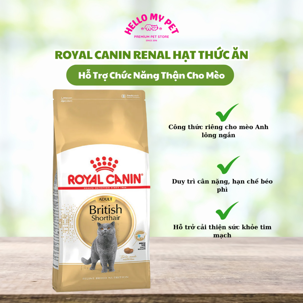 [ROYAL CANIN BRITISH SHORTHAIR ADULT] 2kg Hạt Thức Ăn Cho Mèo Anh Lông Ngắn Trưởng Thành