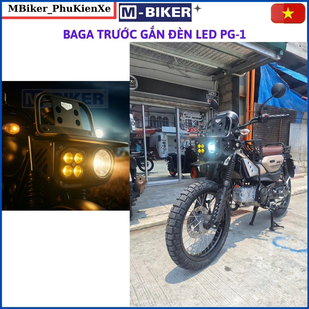 Đèn led, Baga đầu đèn pg1, baga gắn đèn led pg1, baga trước pg1, cảng trước pg1, phụ kiện pg1