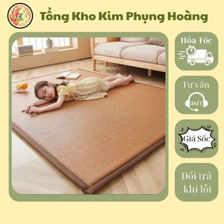 [Hàng Lỗi Nhẹ] Nệm Chiếu Mây Điều Hòa Mát Mẻ Êm Ái Chống Trượt Bo Chun 4 Góc - Chiếu Nệm Cao Cấp