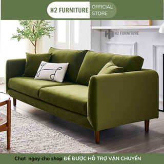Ghế sofa nỉ cao cấp H2 Home mặt đệm êm ái đàn hồi với thiết kế đơn giản phù hợp chung cư mini bảo hành 12 tháng
