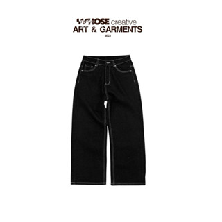 BLACK CHỈ TRẮNG WIDE STRAIGHT JEANS WHOSE - Quần jeans ống đứng wide fit Whose Studio 1720