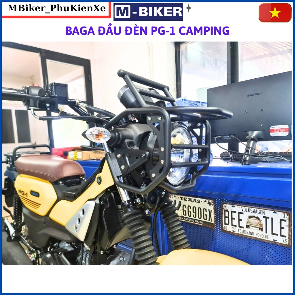 Baga trước pg1, baga đầu đèn pg1, baga giỏ trước pg1, baga pg1, mbiker