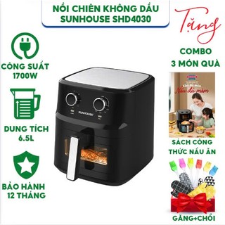  Nồi chiên không dầu Sunhouse SHD4030 - Dung tích 6.5 lít - Công suất 1700W - Hàng chính hãng bảo hành 12 tháng 