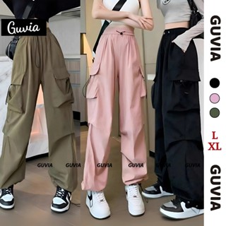 Quần Jogger Túi Hộp Form Rộng, Quần Ống Suông Nữ Lưng Cao, Dáng Rộng Thoải Mái GUVIA QU27