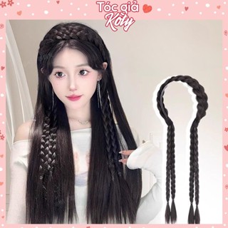 Tóc giả băng đô thắt bím dạng cài | Xược tóc giả nữ dễ thương – phụ kiện cài tóc tiện lợi T703