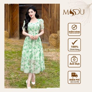 Váy Tiểu Thư MDU2734 Thiết Kế Xòe Bồng Bềnh, Cổ Vuông Màu Sắc Mát Mẻ Từ MDU
