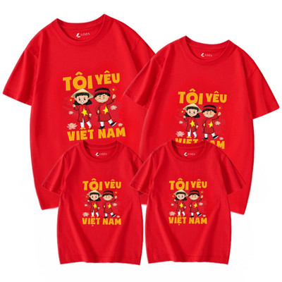 Áo phông gia đình 3,4,5 người in "Tôi yêu Việt Nam" Loza G0306