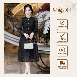 Váy tiểu thư MDU3653 họa tiết bắt mắt, dáng xòe nhẹ nhàng từ MDU