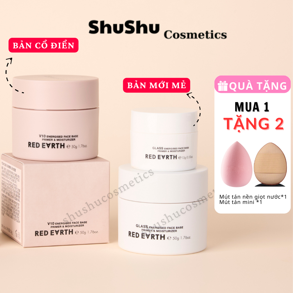 Kem Lót Red Earth V10  Kem Lót Trang Điểm Dưỡng Ẩm Che Phủ Lỗ Chân Lông SHUSHU COSMETICS