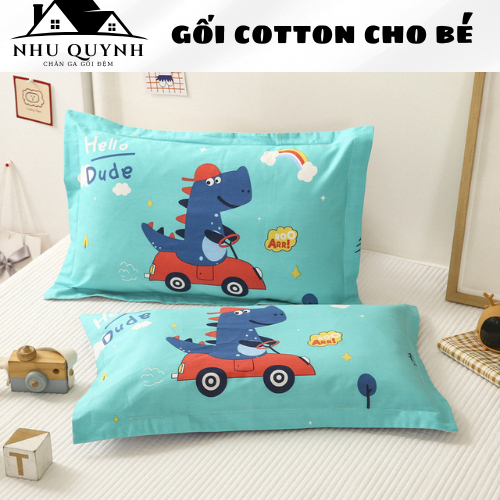 Gối cotton 3D cho bé siêu xinh 100% Cotton gối cho bé 2 đến 7 tuổi mềm mát thấm mồ hôi tốt kích thướ