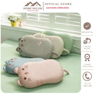 Gối cho bé băng lạnh cao su non bụng mèo, ruột gối cao su non êm ái, vỏ gối băng lạnh thoáng mát