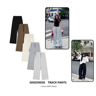 Quần Dài Ống Rộng SAIGONESE Chất Nỉ 2 Da 350GSM Track Pants Unisex Nam Nữ Đứng Form Co Giãn Tốt