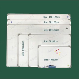   Bảng trắng treo tường  Bảng từ viết bút lông nhiều KT  Tặng kèm bút lông bông lau nam châm dính bảng  