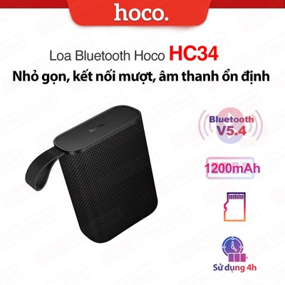 Loa Bluetooth V5.4 Hoco HC34 ỔN ĐỊNH VÀ TIẾT KIỆM PIN ÂM TRUNG & TREBLE CÂN ĐỐI