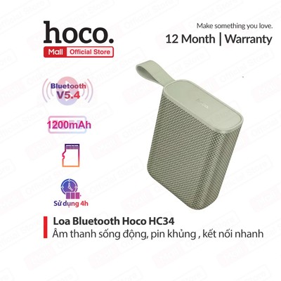 Loa không dây Bluetooth V5.4 Hoco HC34 -  nhỏ gọn, kết nối mượt, âm thanh ổn định