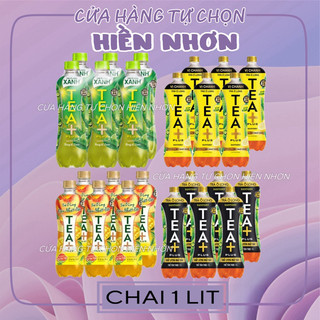   1 Lit  Lốc 6 chai Trà Ô Long TEA+ Plus Vị chanh  Vị đào  vị trà xanh 1 Lit 