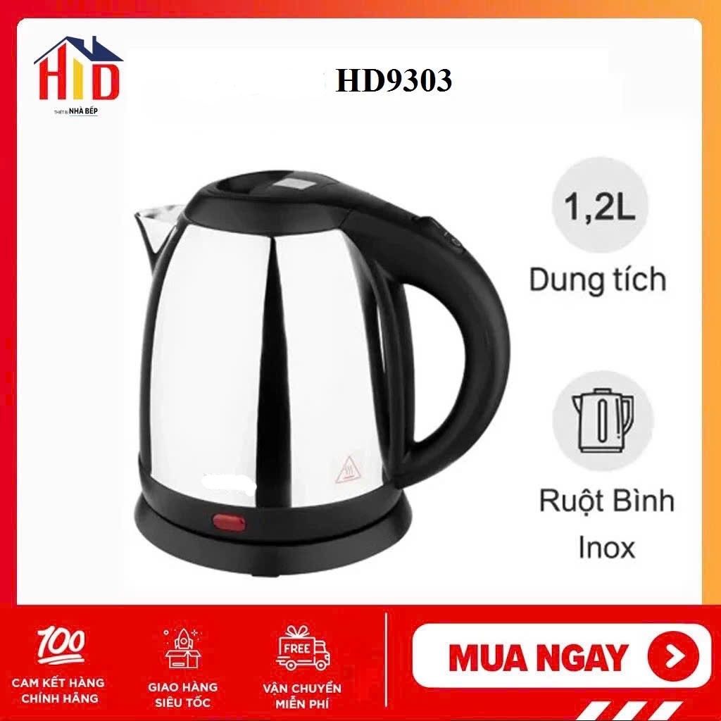 ( Chính hãng BH 24 tháng)Ấm siêu tốc mini inox Ph ilip s HD9303/03 1.2 lít