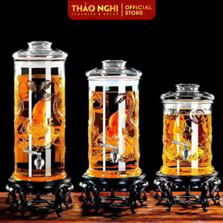 Bình Thủy Tinh Ngâm Rượu Dáng Trụ, Bình Thủy Tinh Ngâm Sâm, Đinh Lăng, Nấm, Thuốc Bắc, Lọ Thủy Tinh Ngâm Rượu Trong Suốt