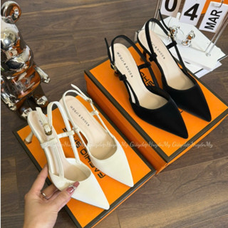 Giày cao gót 5p hở gót quai trống phong cách mới chất tuyết nhung hàng cao cấp full hộp ( AH20 )