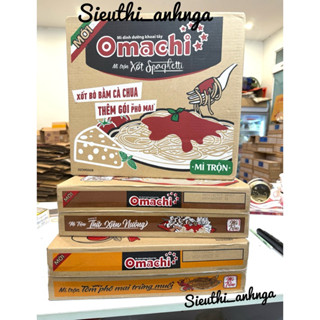 Thùng 30 gói mì trộn Omachi xốt Spaghetti / Thịt xiên nướng / tôm phô mai trứng muối x 91g