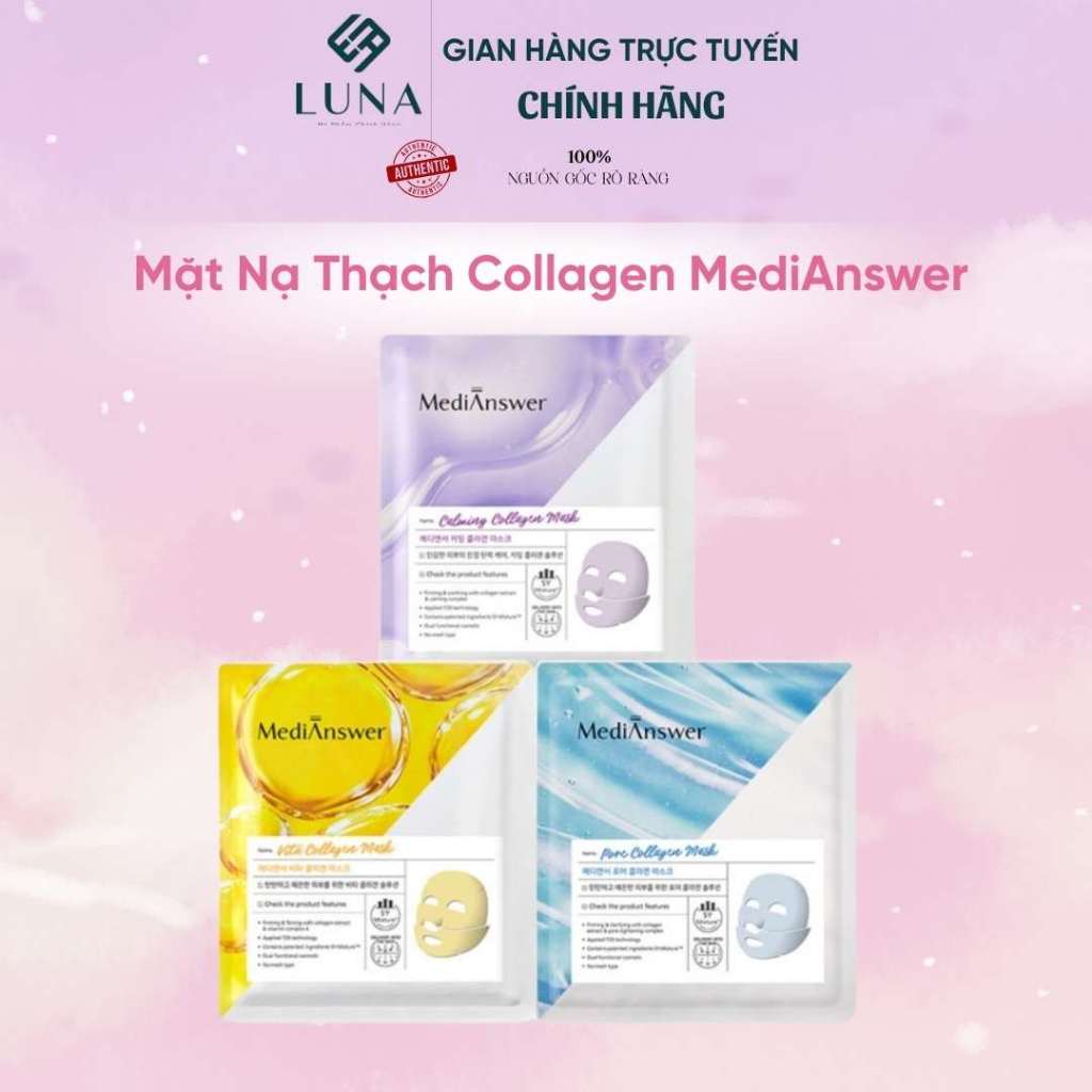 Mặt Nạ Collagen MediAnswer Mặt Nạ Thạch Medi Answer Mask Dưỡng Trắng Giảm Lão Hoá Da