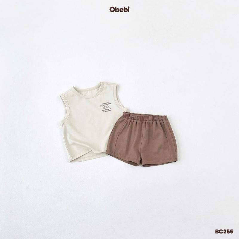 Obebi bộ ba lỗ cotton thể thao cho bé