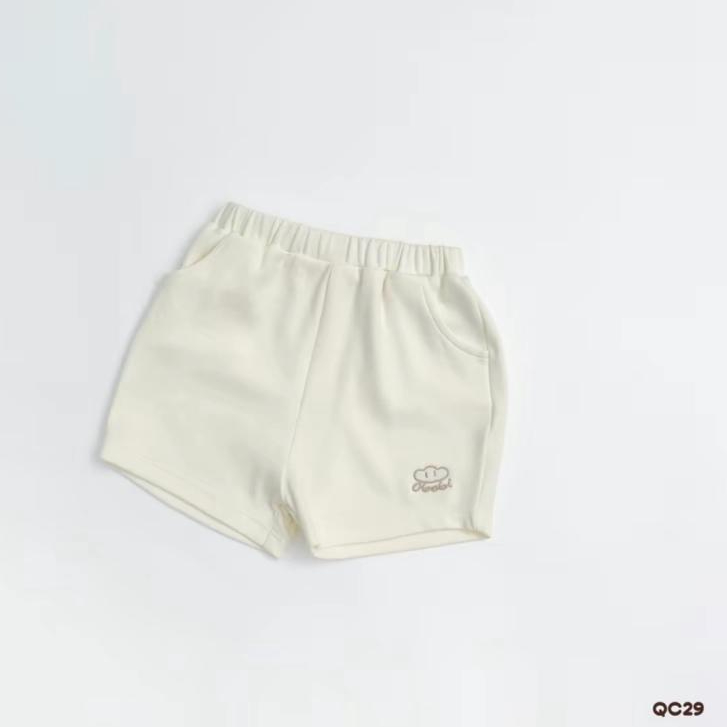 OBebi Quần đùi cotton thêu bánh capcake cho bé