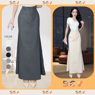 Chân váy đuôi cá khoá kéo cúc trước dài 93cm form đuôi xoè nhẹ nhàng 