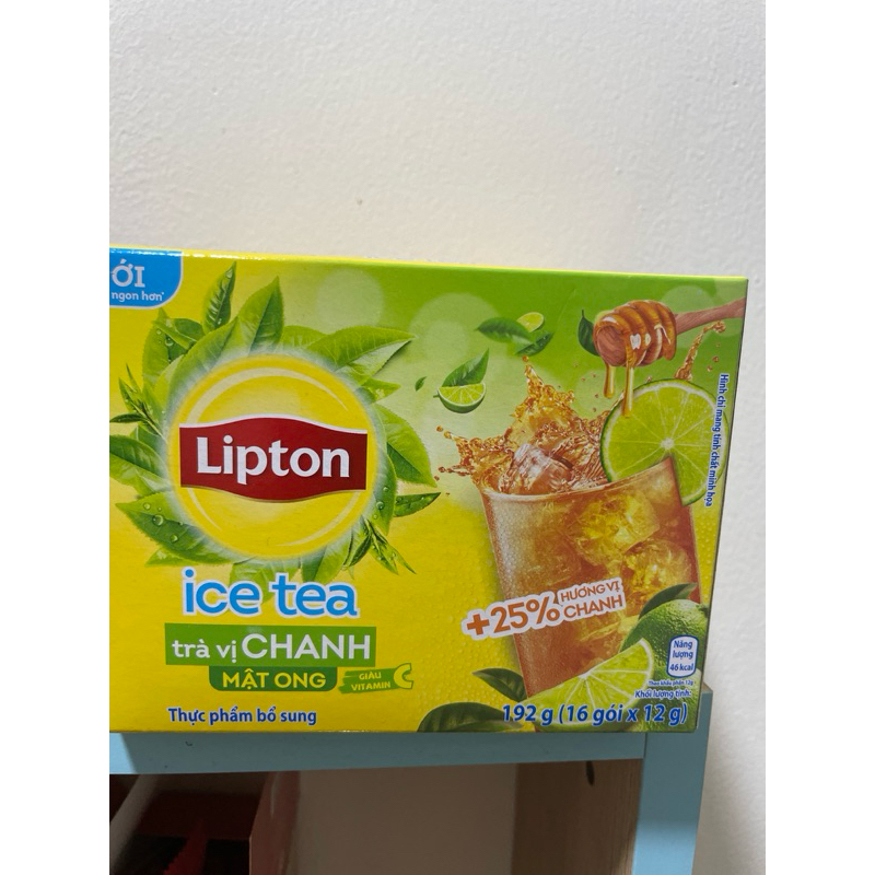 Trà Lipton Chanh hòa tan hộp 192g( 16 gói *12gr).Tea.Chè