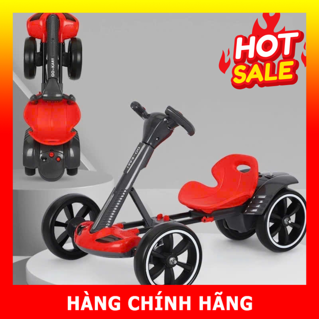 Xe điện cho bé bốn bánh Go-Kart, Xe điện trẻ em gấp gọn Go Kart kiểu dáng thể thao bản nâng cấp 2025
