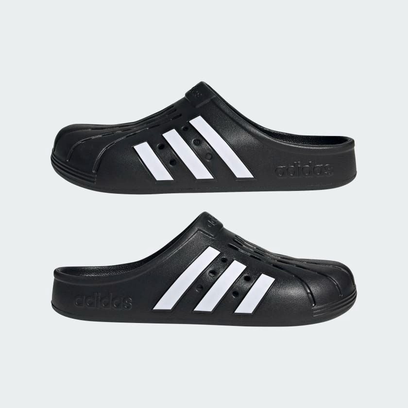 [Chính Hãng] - Dép Adidas Adilette Clog *Rọ* - Đen Sọc Trắng - Code: GZ5886