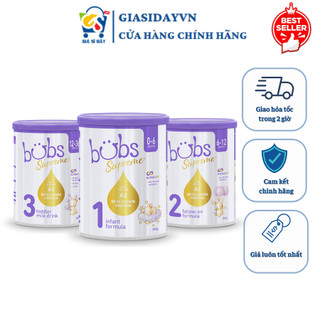   2026  Sữa Bubs Supreme Đạm A2 Số 1 2 3 Hộp 800g - Sữa Bột Công Thức 