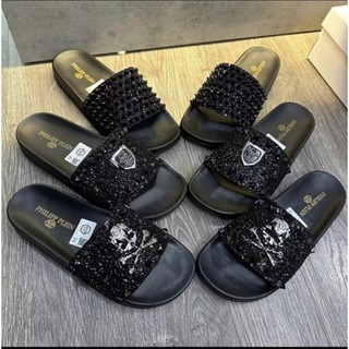 Dép Nam Philip Logo Đầu Lâu [Ful hộp] - Đẳng Cấp BOY PHỐ Dép Nam PP Mẫu Mới Nhất 2025