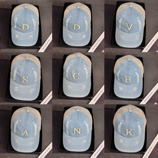 Mũ Lưỡi Trai/Nón Kết Jean Phối Lưới Chữ Cái Thời Trang Nam Nữ