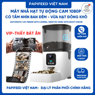 (-8% + SẴN), Máy cho mèo ăn tự động Papifeed có Camera phát hiện chuyển động, bát ăn tự động 7L M02
