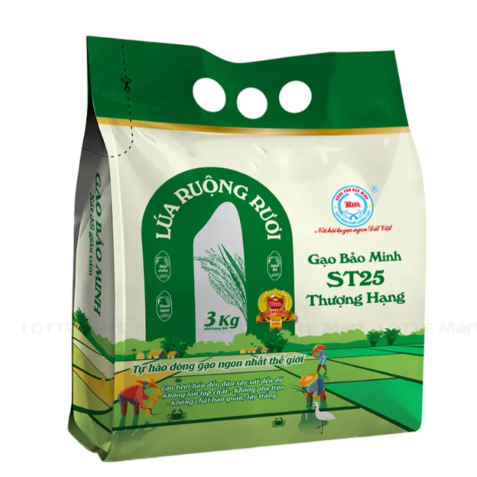 Gạo Bảo Minh ST25 Lúa Ruộng Rươi Túi 3kg