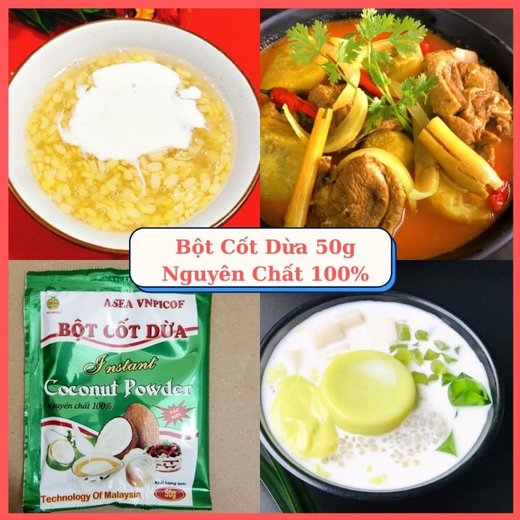 Bột Cốt Dừa 50g - Nguyên Chất 100%, Đậm Đà Hương Vị Tự Nhiên – Bí Quyết Cho Món Ngon Tuyệt Hảo!