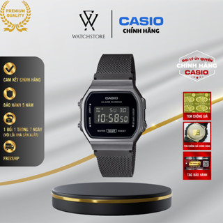 Đồng Hồ Quartz Nam Casio WATCHSTORE A168WEMB-1BDF Thiết Kế Mặt Kính Vuông 36.5mm, Dây Đeo Kim Loại Và Vỏ Nhựa