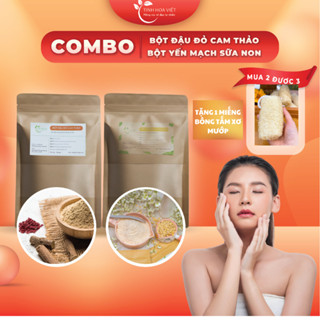  Combo bột đậu đỏ cam thảo bột yến mạch sữa non sáng da mờ thâm cấp ẩm 1kg tinhhoaviet 