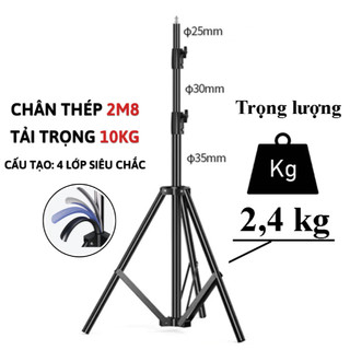 Chân đèn studio 2m8 tải trọng lớn 10Kg (Trọng lượng 2.4kg)