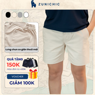 Quần Short Nam Ngắn Vải Kaki Xịn, Lưng Đai Thun, Co Giãn 2 Chiều, Chuẩn Form QDLT430 Zunichic