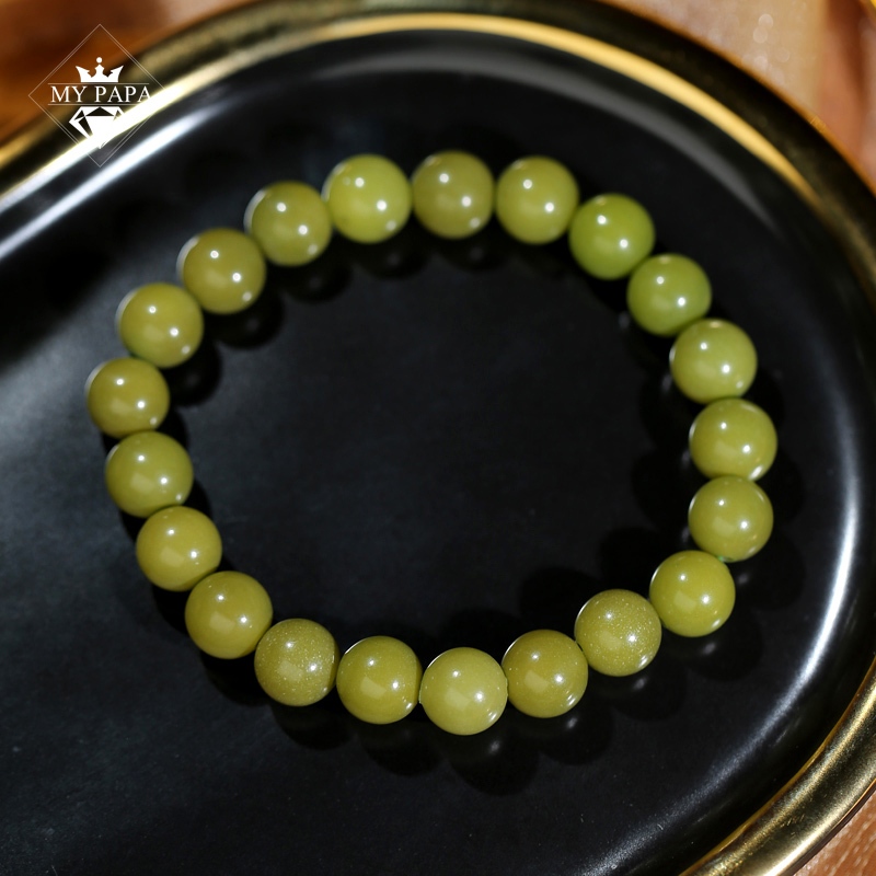 Vòng Tay Hạt Bồ Đề Xanh Lục Nepal MYPAPA – Bình An- MV160